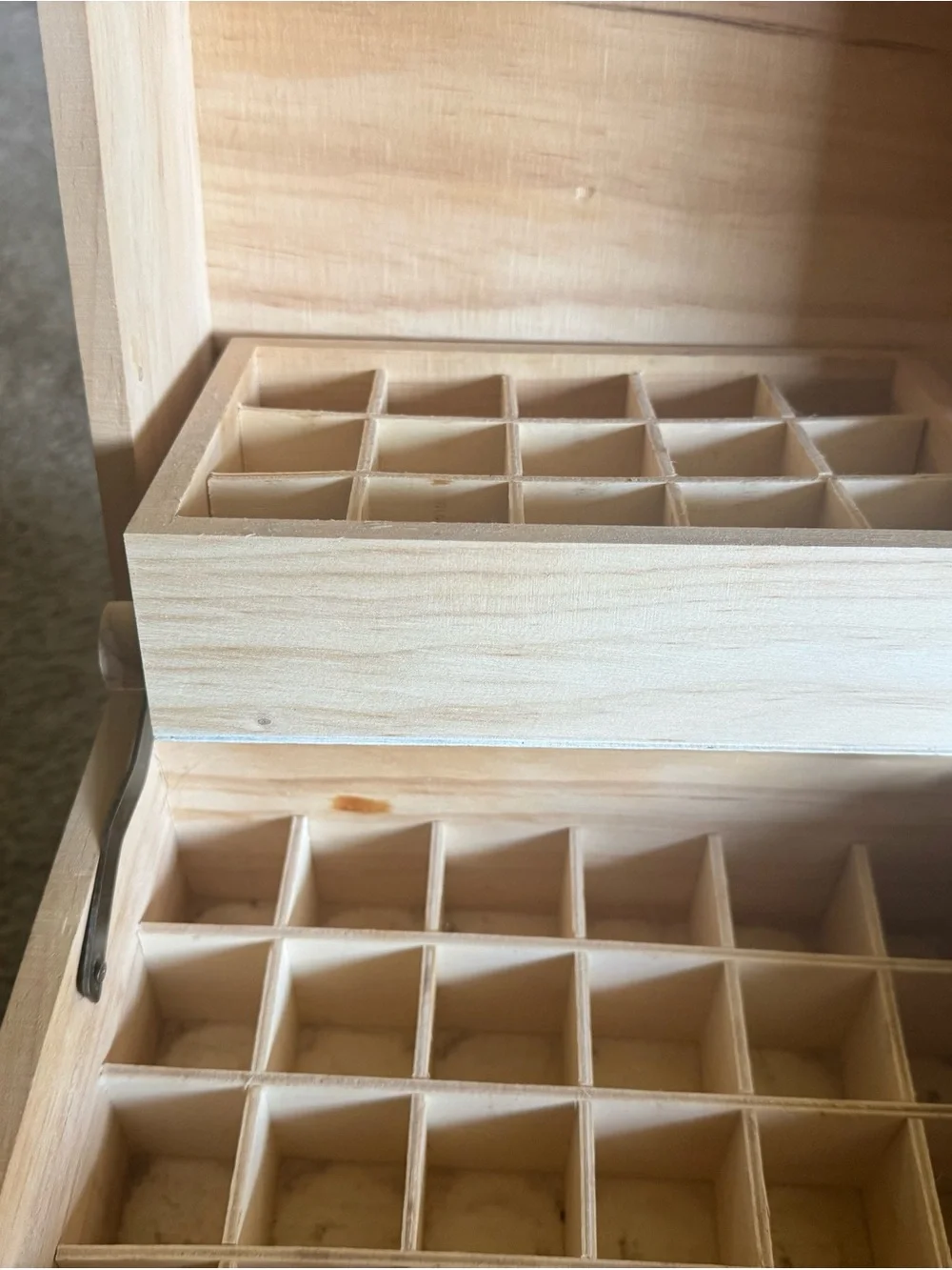 Natural Wood essential oil Box with Antique-Style Hardware - Light Wood